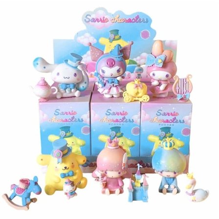6 bitar Sanrio Anime Figurer Kawaii Cinnamoroll Kuromi Kitty Action Figur Dolls