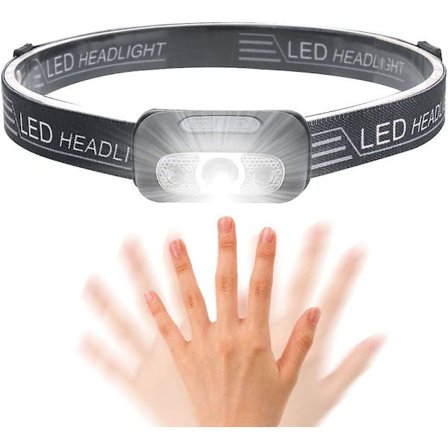 Kraftfuld 250 Lumen USB Genopladelig LED Pandelampe Med Bevægelsessensor, IPX65 Vandafvisende