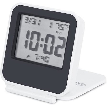 Small Digital Travel Alarm Clocks,battery Operated Mini Travel Clock With Backlights,portable Folding Mini Pocket Calendar Temperature Clock (white)