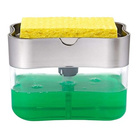 Pump Dispenser Manuell Press Rengöring Vätskedispenser Behållare Manuell Press Organizer Köksverktyg Silver