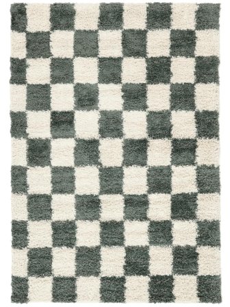 Chessie 160X230 Vert/Blanc Écru Carreaux Tapis