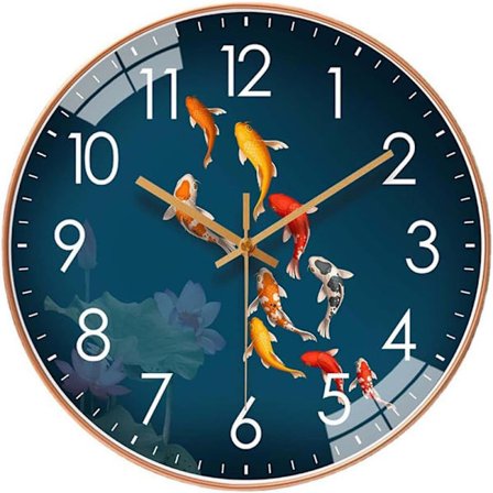 LED-lys Transparent vægur Påfuglefjer Farverig ur Vintage Bohemian Dekorativ vægur db