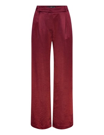 Mango Satin Wide-Leg Trousers - Red - 36