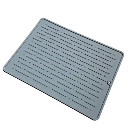 Silikon tørkematter for kjøkken, benkeplate matte, varme grå