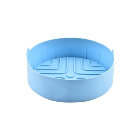 Tjock Rund Silikongryta för Air Fryer Blå