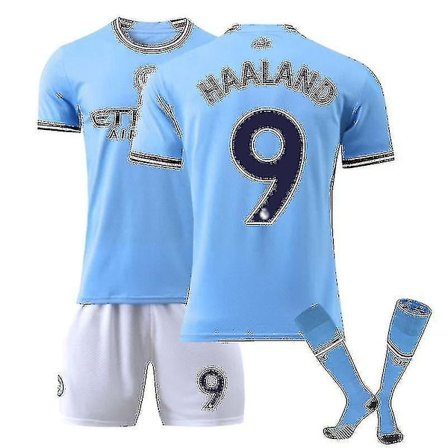 Haaland 9 skjorte Manchester City Fc 22/23 Ny sæson Herre fodbold T-shirts sæt til børn Ungdom XL Goodies