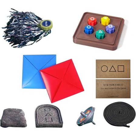 Koreansk Traditionelt Folkespilsæt - Jebi chagi, Gong-gi, Biseokchigi, Paeng-y, DDAKJI, Familiespil til Rejsen (1 Sæt)