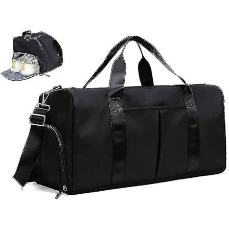 Tørr våt separert sports duffel bag, treningsbagger med våt lomme og skofag for reise over natten kvinner/mann