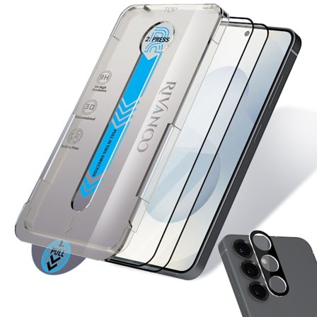 2-pack Samsung Galaxy S25 Plus Skärmskydd & 1-pack Linsskydd - Härdat Glas | [Automatisk Installation] - Bubbelfritt_max