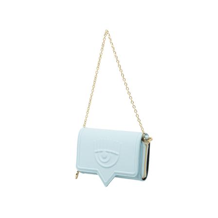 Chiara Ferragni Collection, Eyelike wallets with shoulder strap Blauw, Dames, Maat:ONE Size