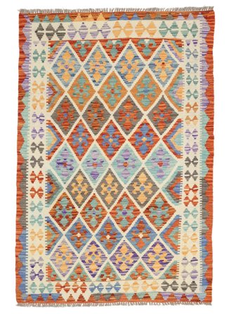 Tapis D'orient Kilim Afghan Old Style 121X178 Marron/Gris Foncé (Laine, Afghanistan)
