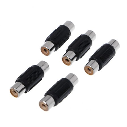 5 stk RCA hun til RCA hun o Video Kabel Jack Stik Adapter Connector