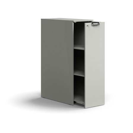 Seitenschrank QBUS rechts, abschließbar, 1250x400x800 mm, hellgrau