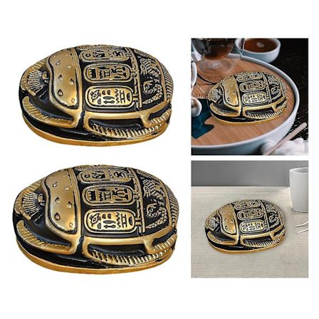 2x Klassisk egyptisk amulett Skarabé dekorasjon for stue skrivebord ornament turist suvenir