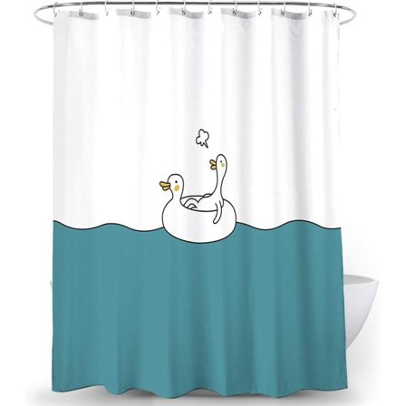 IC Anka duschdraperi, tecknad anka simmar i havet sommar 35.4''W x 70.9''L