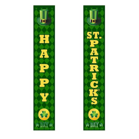 2st/ set Patricks Day dekorationer för ytterdörr Irish Shamrocks dörrgardinhängande banderoller för hem utomhus inomhus väggdekoration