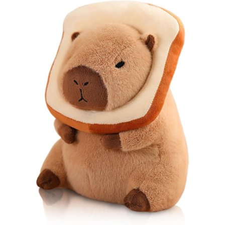 Søt Capybara Plysjpute med Brød Kawaii Myk Capybara Plysjdukke Pute Capybara Kosedyr Leker for Barn Jenter Gutter