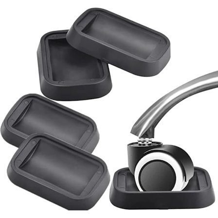 6-pakning svarte sklisikre møbelhjul, gummihjul for stoler, rull