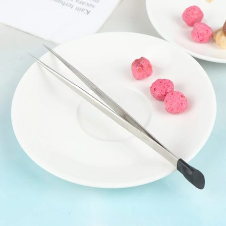 1 stk. metal negleværktøj 2 hoveder lige neglepincet med silikonepressehoved 7 farver at vælge imellem