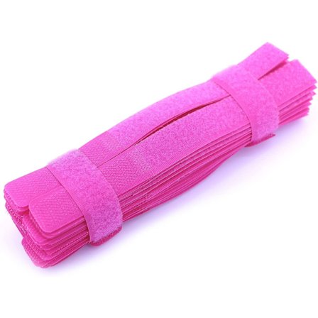 50 st kabelbindningar återanvändbara fästtrådsorganisatör sladdhållare 7 tum (rosa)
