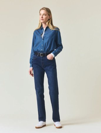 Lexington Clothing Classic Mid-Waist Straight-Leg Jeans - Blue - 28