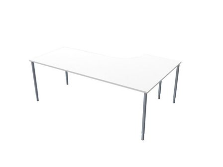 LANAB DESIGN Skrivbord Vänster 200x120cm vitlaminat/grå - Lyreco - Kontorsmöbler och inredning - Bord och hurtsar - Skrivbord - Fasta