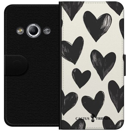 Kompatibelt Lommeboketui til Samsung Galaxy Xcover 3 Cactus and Friends - Bold Black Love Pattern