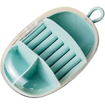 Korurasia pieni matkakorurasia renkaille korvakoruille kaulakoruille rannekoruille muovinen koru lahja laatikko tytöille naisille (sininen 1 kpl)