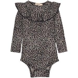 Kids - MarMar Copenhagen Leo Bibbi Printed Baby Body Grey 1-2 Years - All in ones - 1-2 years - Grey - Mädchen