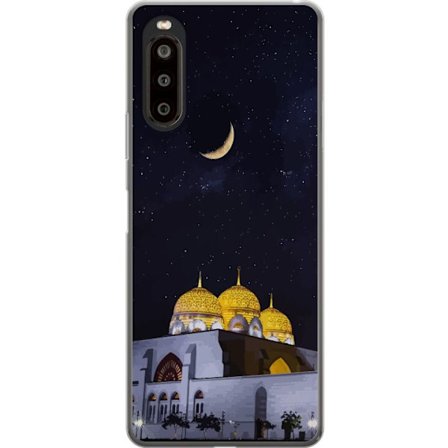Kompatibel Mobilcover til Sony Xperia 10 II Stjerneklar nat med gyldne kupler og halvmåne over oplyst moské
