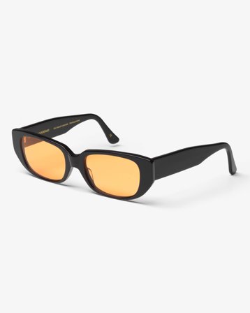 Sunglass 10 - Deep Black Solid - Orange - One Size