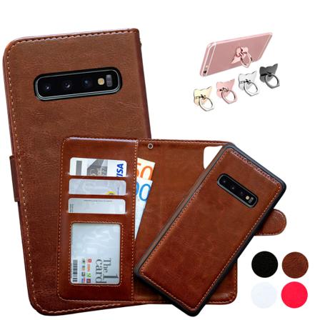 Samsung Galaxy S10 Plus - PU-nahkainen lompakkokotelo Vit