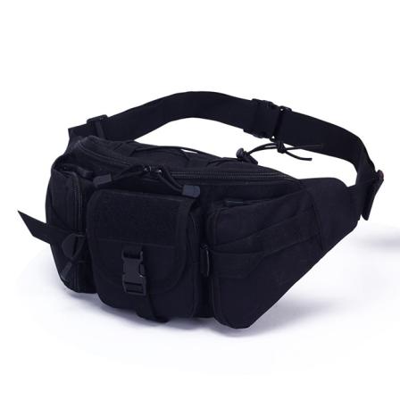 Män kvinnor Fanny Pack midjeväska Multifunktionell multifunktionell enfärgad kamouflage utomhus vattentät kycklingbröstaxel Black Average size