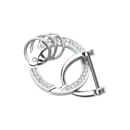 Kvinnor Bil Nyckelring Guld Strass Metallring Läderrosett Söt Nyckelring Män Tillbehör Llaveros De Motos Moto Bil Nyckelhållare