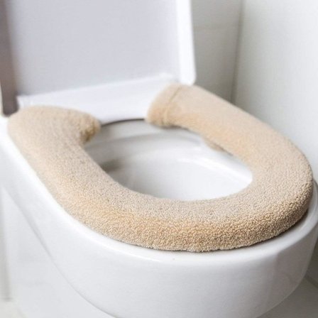 WC-istuimen päällinen paksu pehmuste antibakteerinen ylellinen WC lämmin WC-istuimen päällinen lämmin WC-istuimen matto superlämmin universaali, beige