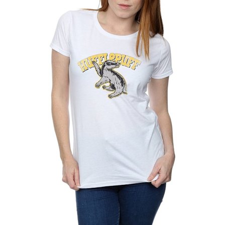 Harry Potter Dam/Kvinnor Hufflepuff Bomull T-shirt S Vit