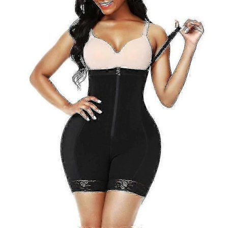Fajas Colombianas Shapewear för Kvinnor Postpartum Magkontroll Body Shaper Butt Lifter Bodysuit XXL SVART