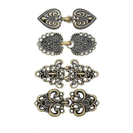 4 Stk. Vintage Trøje Virvelklemme Kappe Mantel Klemmer Retro Cardigan Klemme Sjal Krave Spænde Kjole Skjorte Broche Klemme til Piger Kvinder