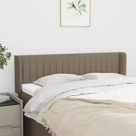 Vidaxl Huvudgavel Med Kanter Taupe 147x16x78/88 Cm Tyg Taupe