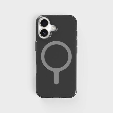 Tinted Black Clear Phone Case with White MagSafe Bundle, iPhone 16