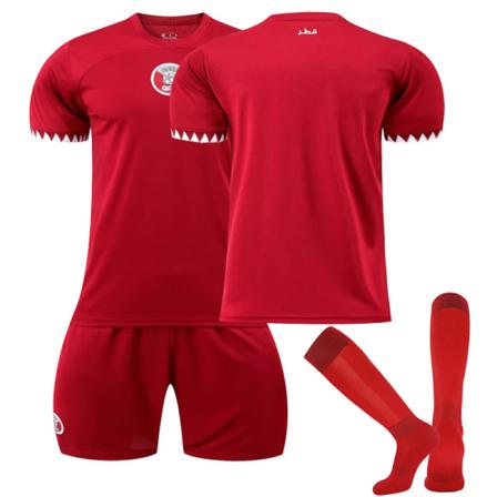 2223 Qatar Hemma Fotbollströja Nr Nummer Jersey With Socks 2xl(185-195cm)