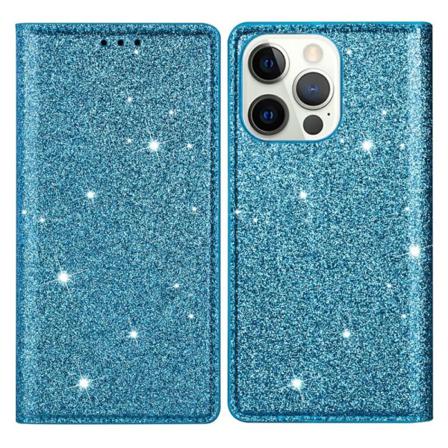 Glittrande Plånboksfodral Iphone 13 Pro - Blå Blå
