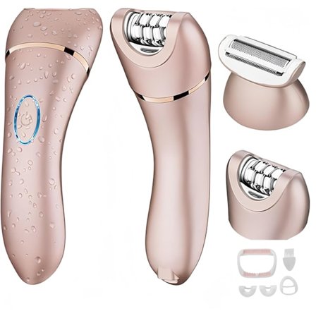 Dameepilator, 2-i-1 hårfjerningsæt til kvinder, inklusive epilator og barbermaskine, egnet til kvinders ansigt, krop, lemmer, intimhår