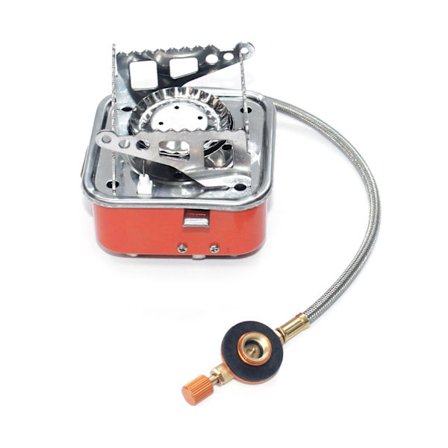 Lätt campingspis Metall hopfällbar spis för brännare Vindtät gasspis