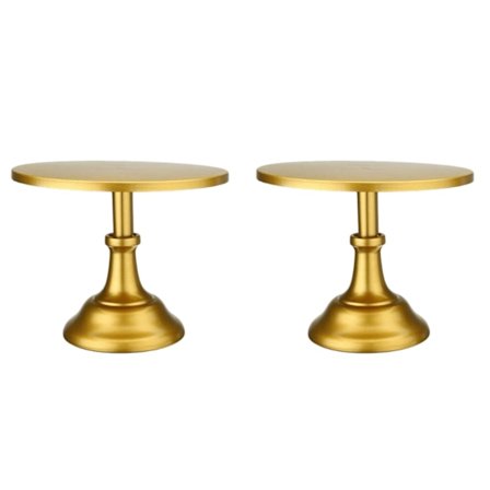 2X Metallisk Jern Kake Stativ Rund Sockel Dessert Holder Cupcake Display Stativ Bursdag Bakeware w