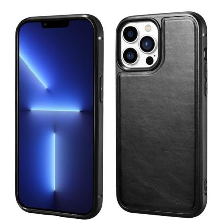 Icarer Magsafe Oil Wax Äkta Läder Skal Iphone 13 Pro Max - Svart