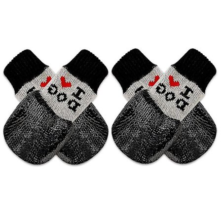 Vattentäta hundstrumpor halkfria 2 par justerbara hundstrumpor med remmar dragkontroll vattentäta hundstövlar tass ZCU