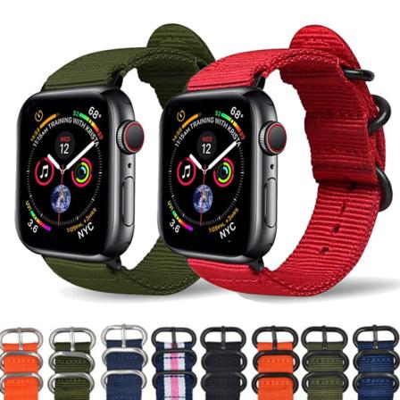 Apple iWatch3456nylon uoffisiell klokke for menn og kvinner - Perfet Blue pink white 38mm40mm