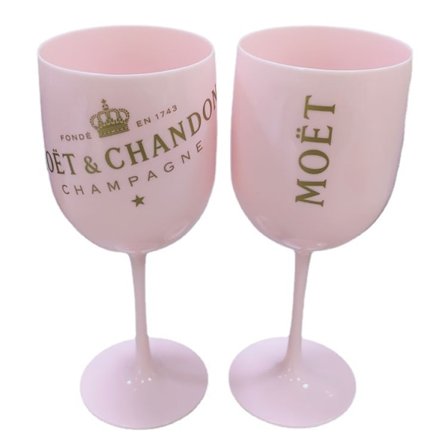 2 Plast Vin Party Vita Champagne Moet Glas