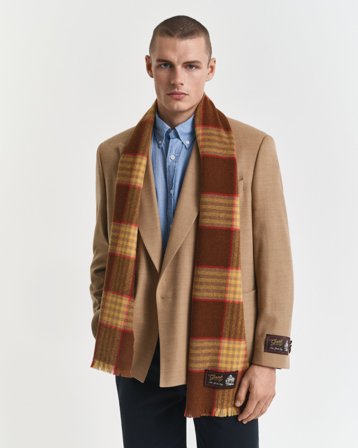 GANT Herren Karierter Schal (ONE SIZE) Braun